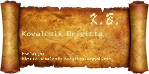 Kovalcsik Brigitta névjegykártya